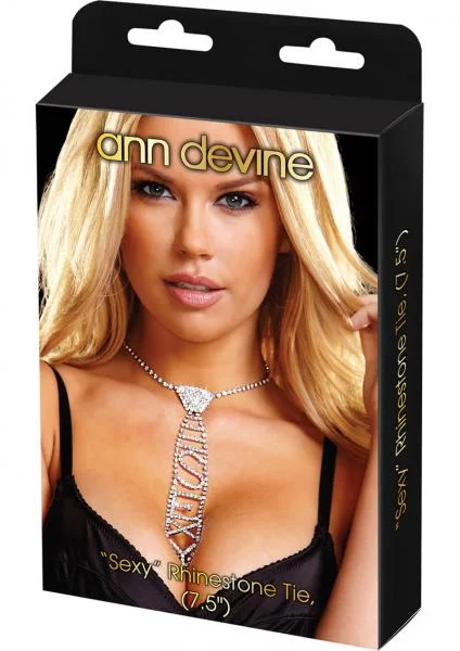 Ann Devine sexy rhinestone tie 7.5in — image 3 of 4