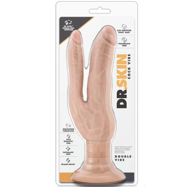 Dr. Skin Realistic Skin 7 Inch Double Penetrating Suction Cup Dildo — image 9 of 9
