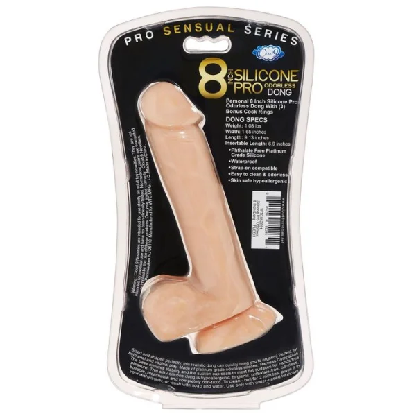 Cloud 9 Pro Sensual Premium Silicone 8 Inch Suction Cup Dildo - Vanilla