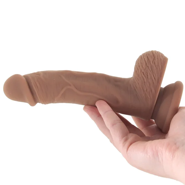 Silicone Studs Realistic 5" Suction Cup Dildo - Caramel