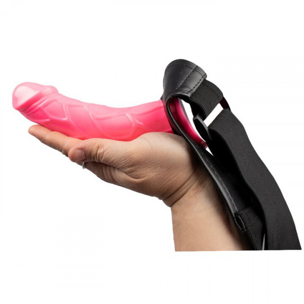 Bondara Stiff Competition Pink Unisex Hollow Strap-On - 6 Inch
