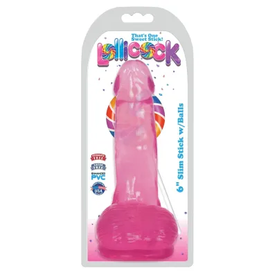 Lollicock 6 Inch Slim Stick With Balls Cherry Ice