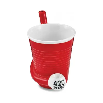 Games Novelty Fashioncraft Red Beer Pong 420 Pong Roast Toast Mug