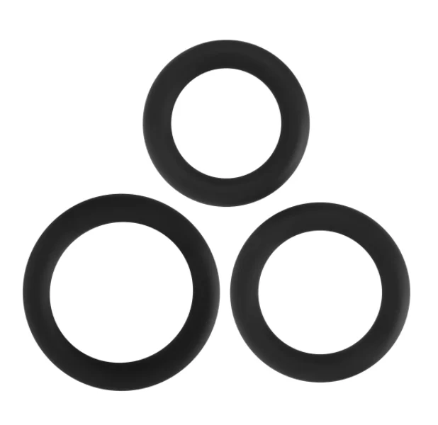 Silicone Penis Ring Set Black — image 5 of 6