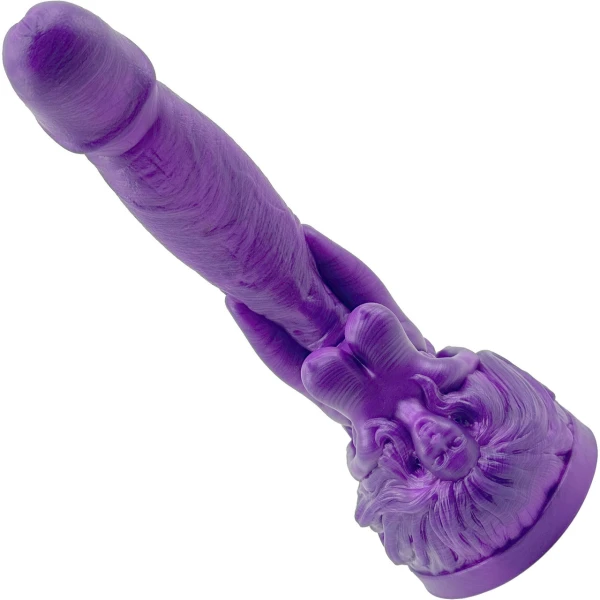 The Siren 9.5" Silicone Fantasy Dildo With Grinder By Uberrime - Purple Abyss