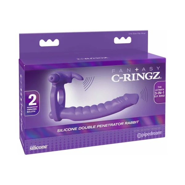 Fantasy C-ringz Silicone Double Penetrator Rabbit