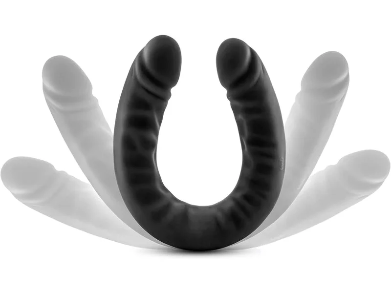 18" Slim Double Sided Dildo in Black