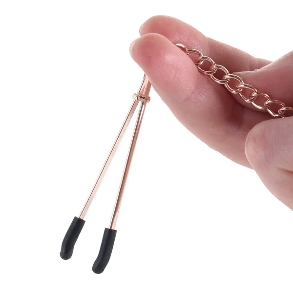 Bound Adjustable DC3 Tweezer Nipple Clamps by NS Novelties - Rose Gold