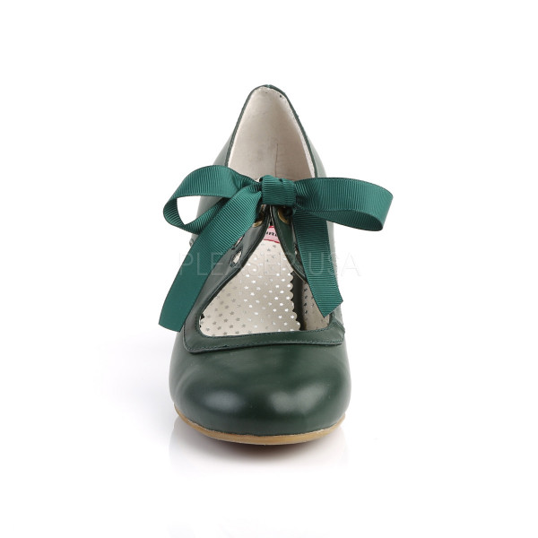 2 1/2 inches Cuben Heel Mary Jane Pump W/ Ribbon Tie