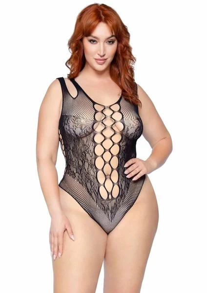 Leg Avenue Seamless Fishnet and Lace Teddy Bodysuit — image 6 of 7