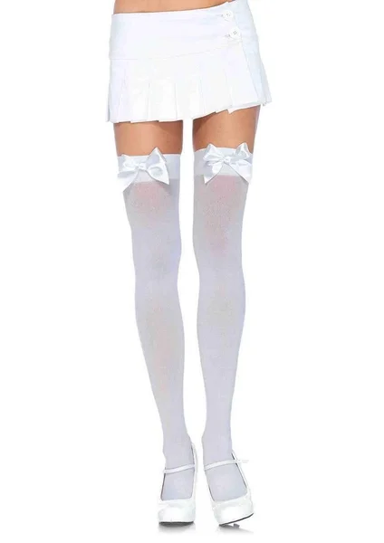 Nylon Thigh Highs with Bow - One Size and Queen Available — image 6 of 7