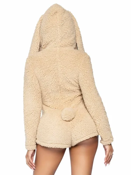 Leg Avenue Cuddle Bunny Ultra Soft Zip Up Teddy Romper - Three Sizes Available! — image 7 of 7