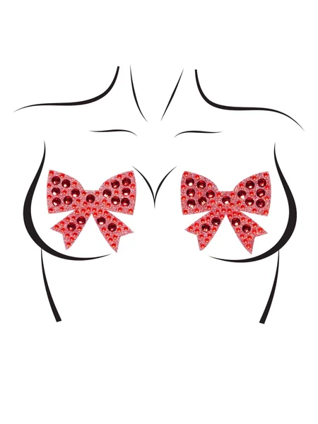 Leg Avenue Rhinestone Glitter Bow Nipple Pasties — image 7 of 7