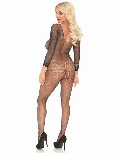 Leg Avenue Fishnet Rhinestone Crotchless Bodystocking — image 11 of 13