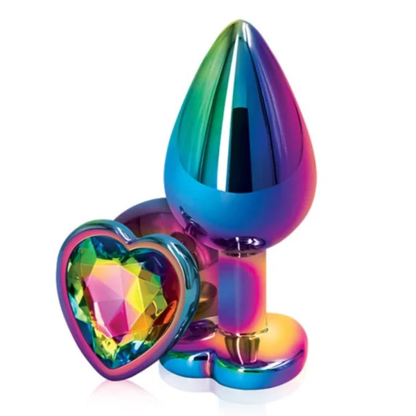 NS Novelties Rainbow Heart Jeweled Metal Butt Plug — image 14 of 19