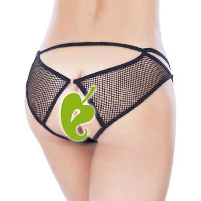 Open net game crotchless panty