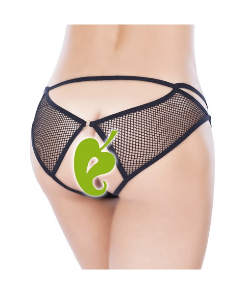 Open net game crotchless panty