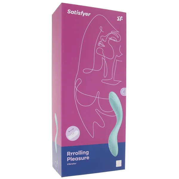 Satisfyer Rrrolling Pleasure Silicone Rechargeable Waterproof 12-Function G-Spot Vibrator - Mint