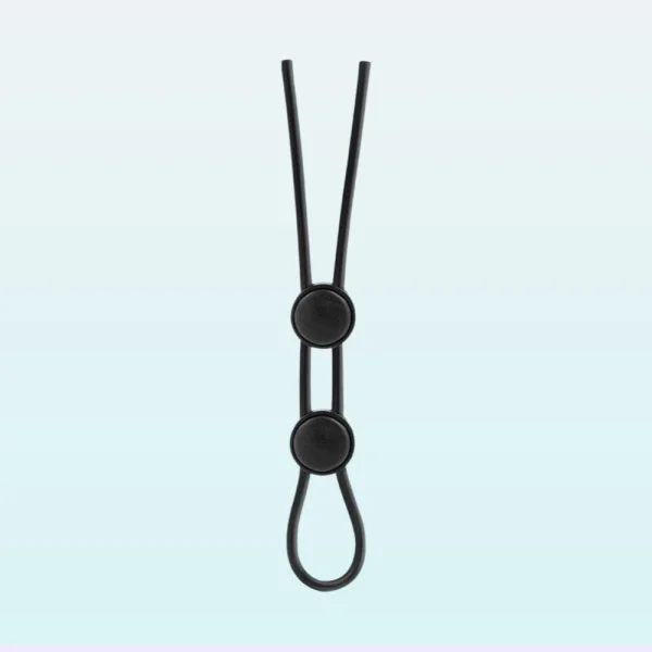 Stay Hard Silicone Double Loop Adjustable Black Cock Ring