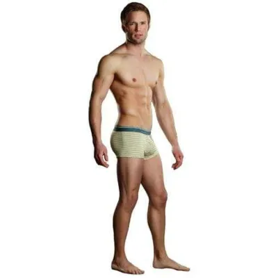 Heather Stripe Pouch Enhancer Short Extra Large Yellow and Grey