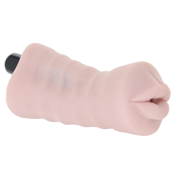 EnLust Nicole Open Ended Vibrating Mouth Penis Masturbator By Blush - Vanilla