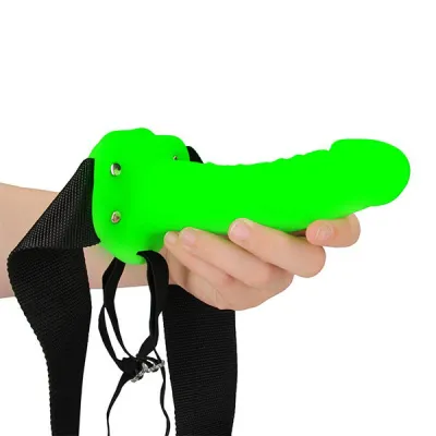 Ouch Glow In the Dark Realistic Hollow Strap On Dildo