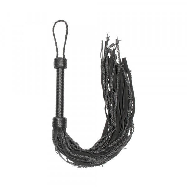 Ouch! Pain - Suede Leather Barbed Tail Wired Flogger