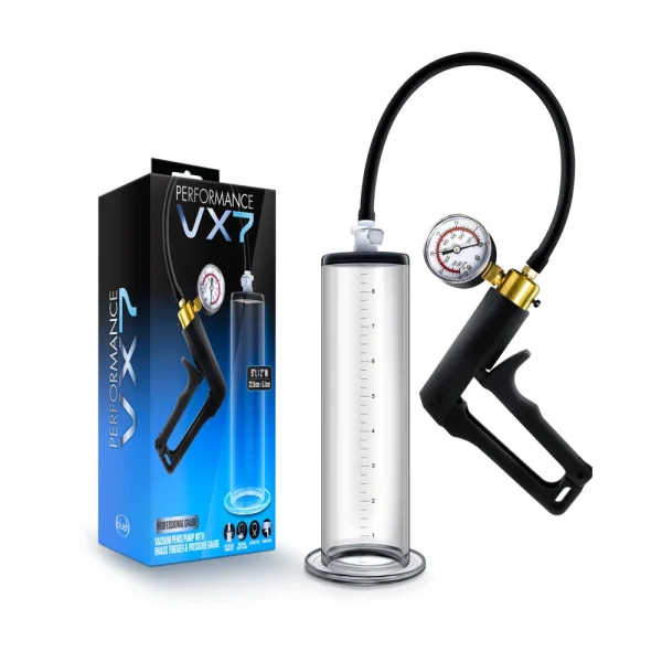 Performance - Vx7 Vacuum Penis Pump With Brass Trigger & Pressure Gauge  -  Clear — image 7 of 20