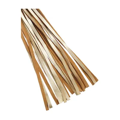 Bound X Gold Leather Flogger With Wooden Handle