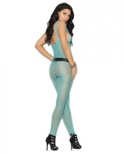 Crochet Pothole Bodystocking Open Crotch Blue O/S — image 4 of 4