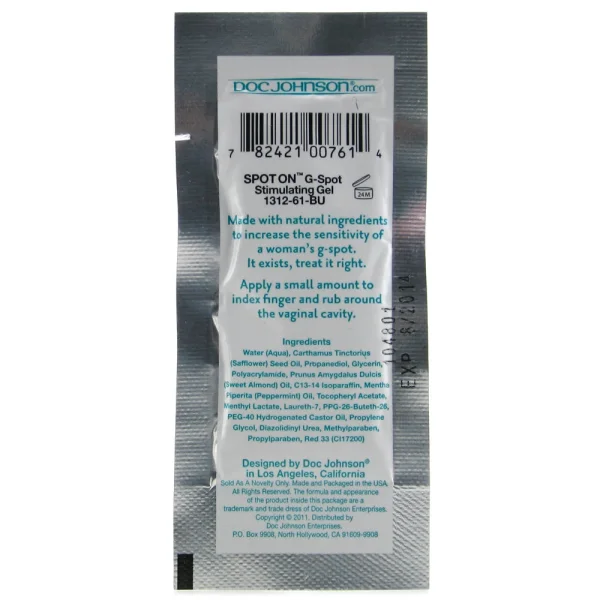 Spot-on g-spot stimulating gel