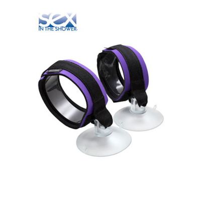 Sex In The Shower Suction Handcuffs Purple