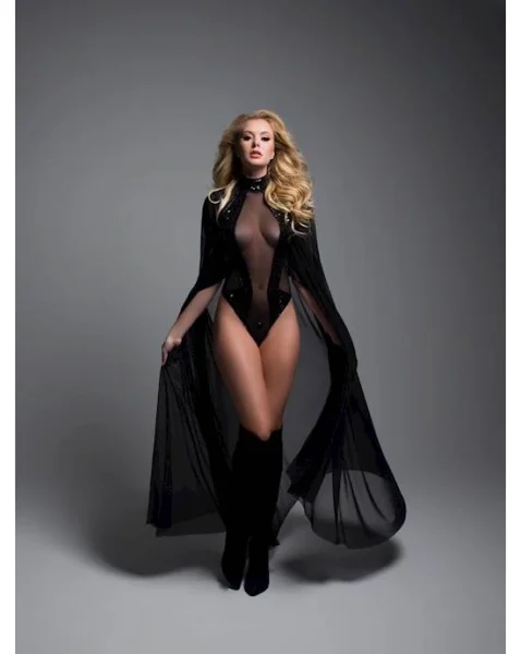 Adore Coco Sequin And Sheer High Neck Body Suit