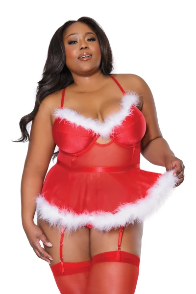 Santa Sleighs Marabou Babydoll — image 4 of 6