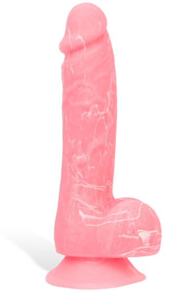 BMS Glow-in-the-Dark 7.5" Pink Silicone Dildo with Suction Base