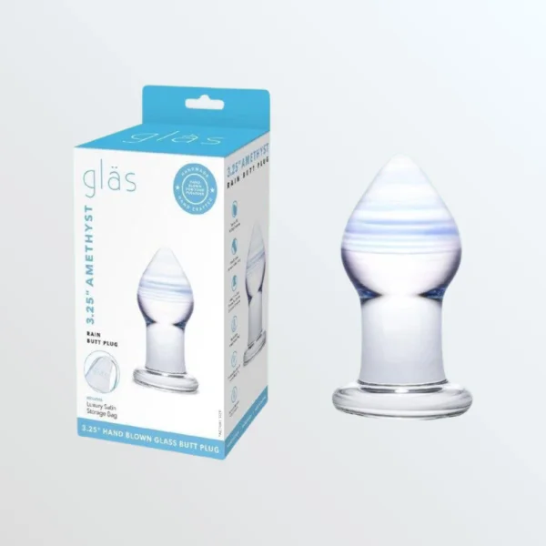 Gläs Amethyst Rain Glass Butt Plug Dildo