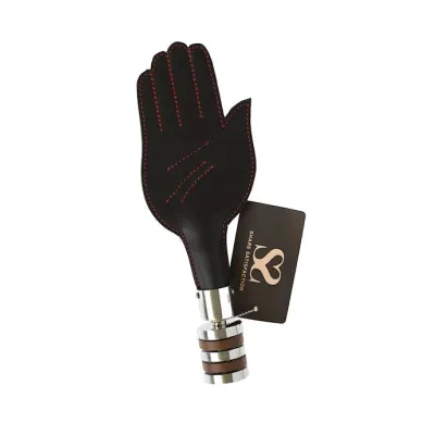 Bound X Leather Hand Paddle With Wood And Metal Handle