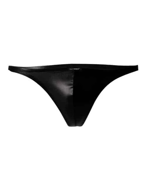 C4M Brazilian Brief Black Leatherette Medium