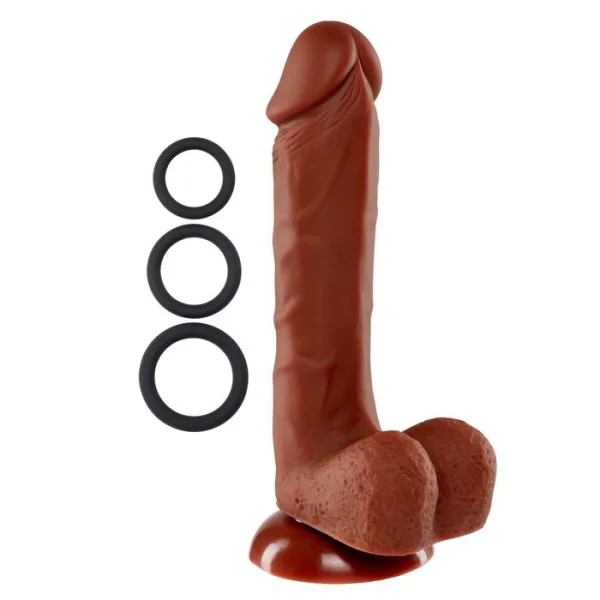 Cloud 9 Pro Sensual Premium Silicone 8 Inch Suction Cup Dildo - Chocolate