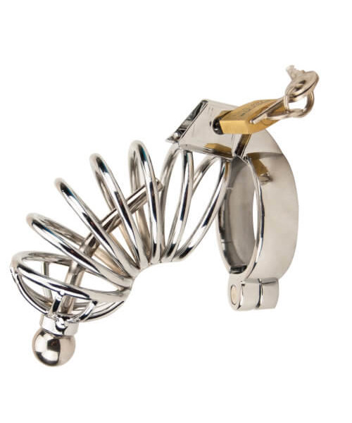 Impound Corkscrew Male Chastity Device with Penis Plug