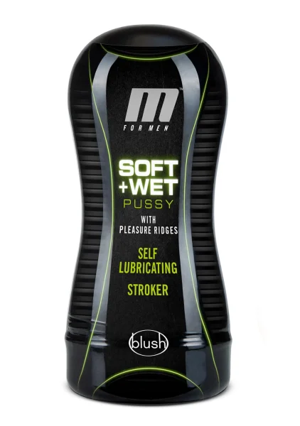 M for Men - Soft and Wet - Pussy With Pleasure Ridges - Self Lubricating Stroker Cup - Vanilla
