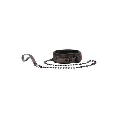 Ouch Elegant Collar With Leash Dark Grey