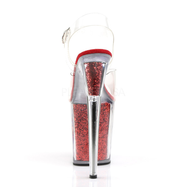 8 inches Heel, 4 inches PF Ankle Strap Sandal W/Glitter Filled Bottom — image 4 of 16