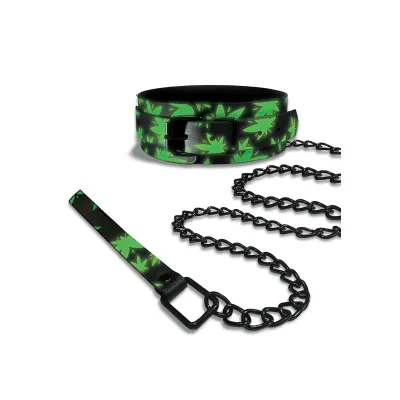 Stoner Vibes Chronic Collection Glow in the Dark Collar and Leash
