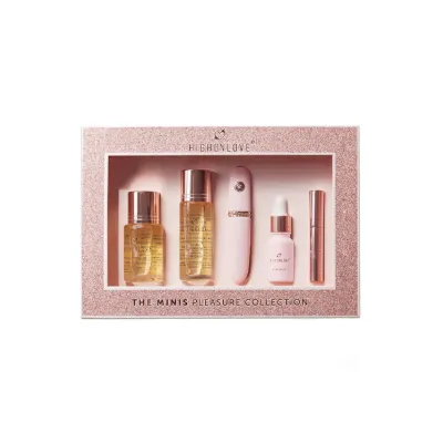 High On Love The Minis Pleasure Collection 5 Piece Hemp Seed Oil Indulgence Set with Mini Vibe