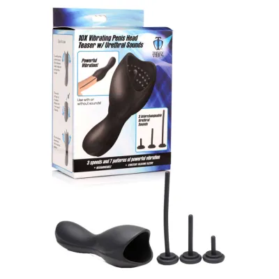 Trinity 4 Men 10X Vibrating Penis Head Teaser with Urethral Sounds