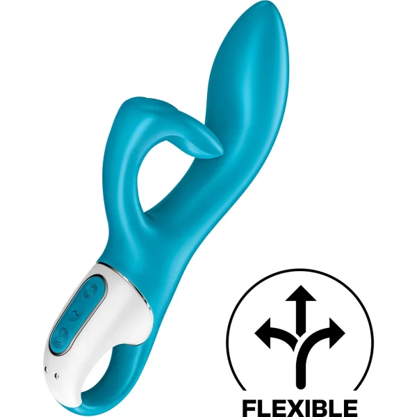 Satisfyer Embrace Me Silicone Rechargeable Flexible Dual Stimulation Vibrator - Turquoise