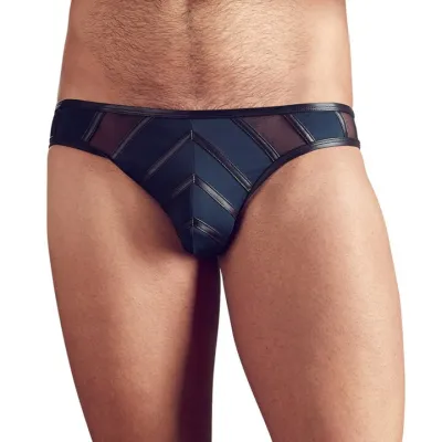 NEK Navy Wet Look Mesh Men s Briefs