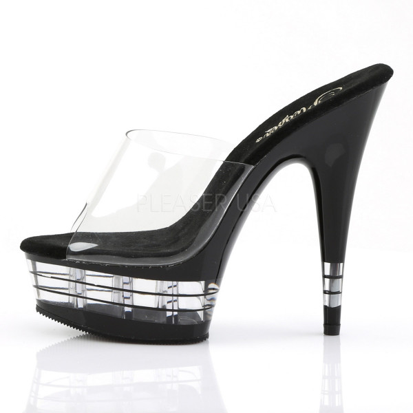 DELIGHT-601LN - 6" Stiletto Heel Lined Platform Slide — image 3 of 4