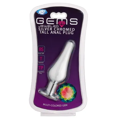 Cloud 9 Novelties Gems Silver Chrome Tall Plug Small